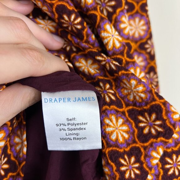 Draper James Allover Geo Printed Long Sleeve Square Neck Top - Picture 4 of 7